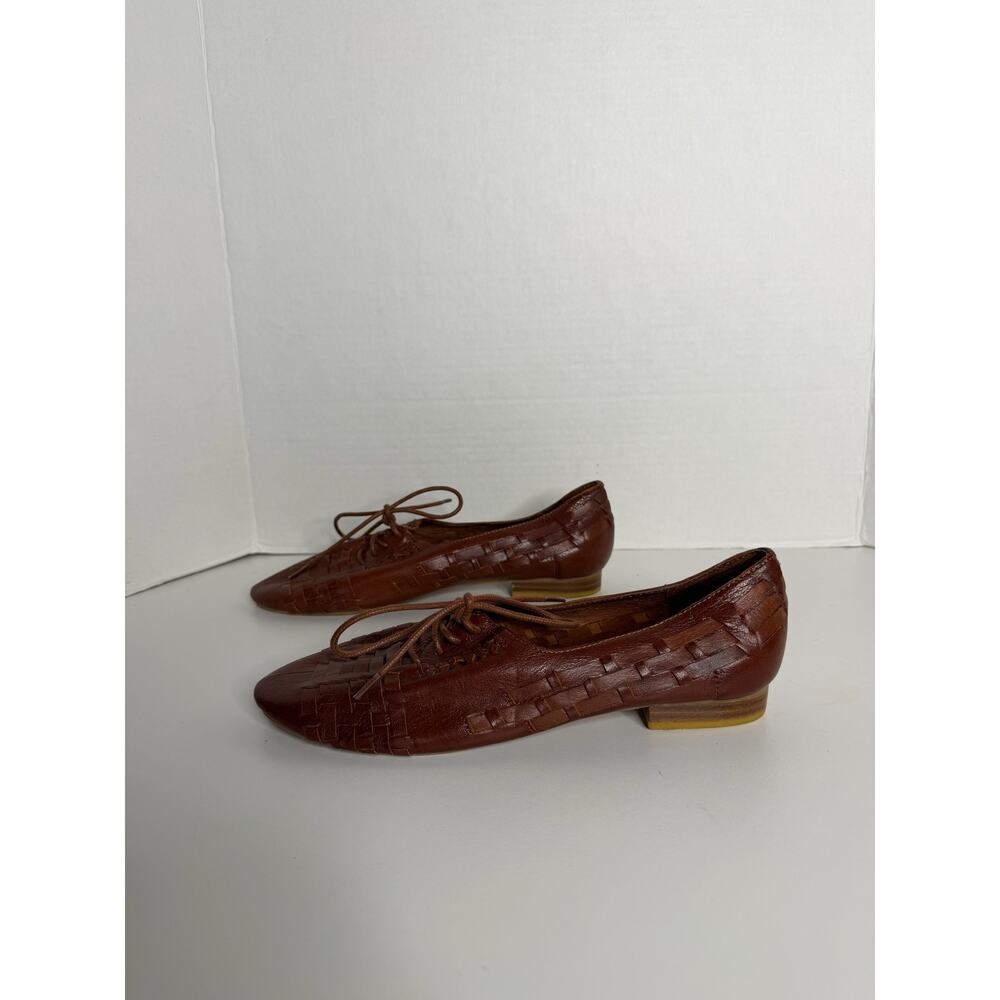 Jeffrey Campbell Woven Leather Loafers Size 8 Brown